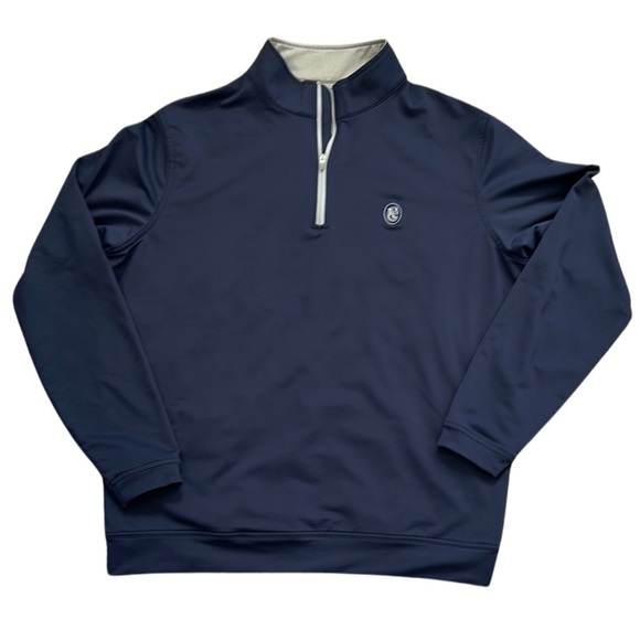 Peter Millar Navy Quarter-Zip CT&CC Logo Pullovers Size Large - Picture 1 of 11